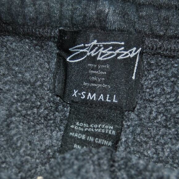 Stussy X-Small Gray & Purple Script Jogger Sweatpants w/ Drawstring - Picture 9 of 9